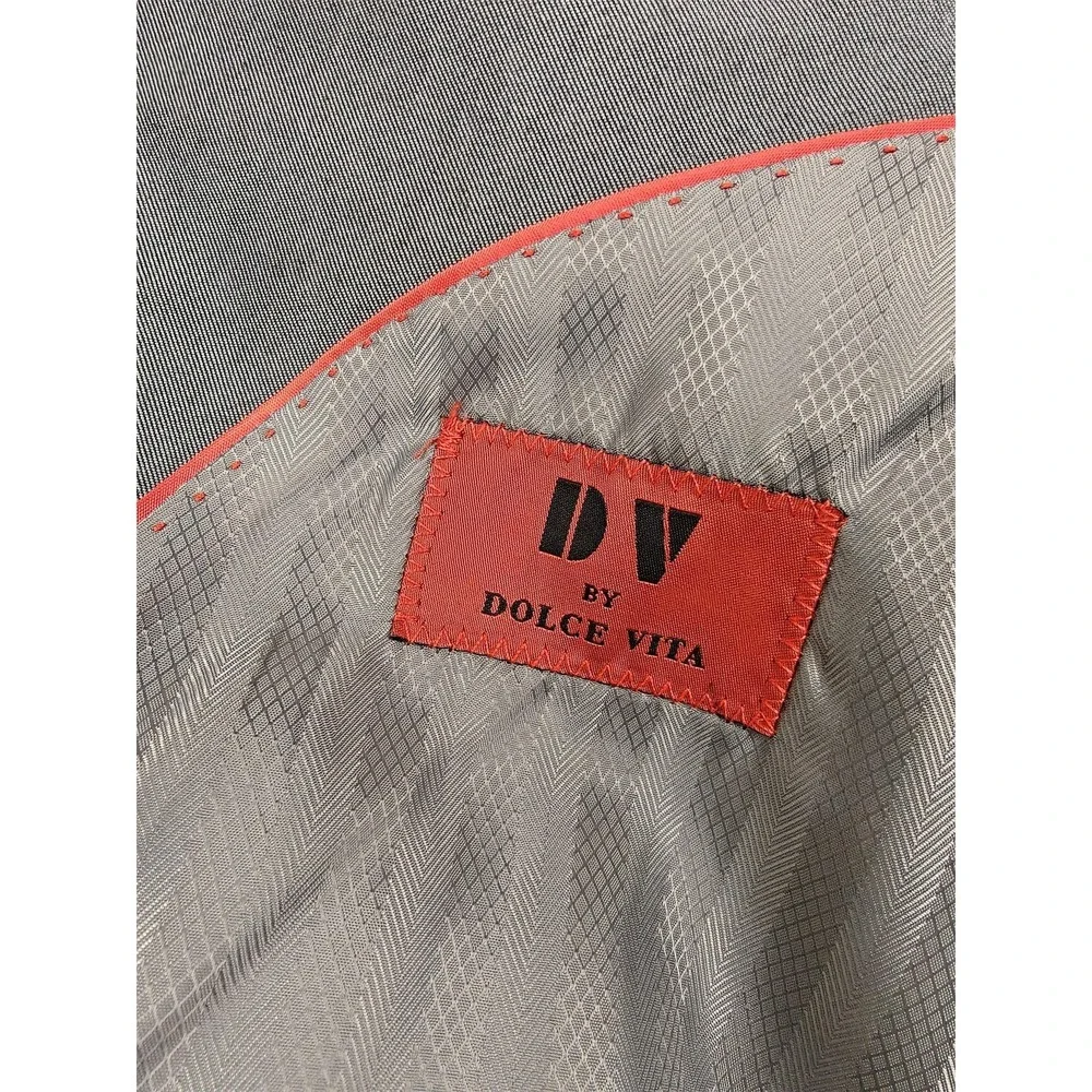 Dolce Vita Suit Mens 44L 38x30 Gray Polyester Viscose 2 Piece Classic Fit Italy